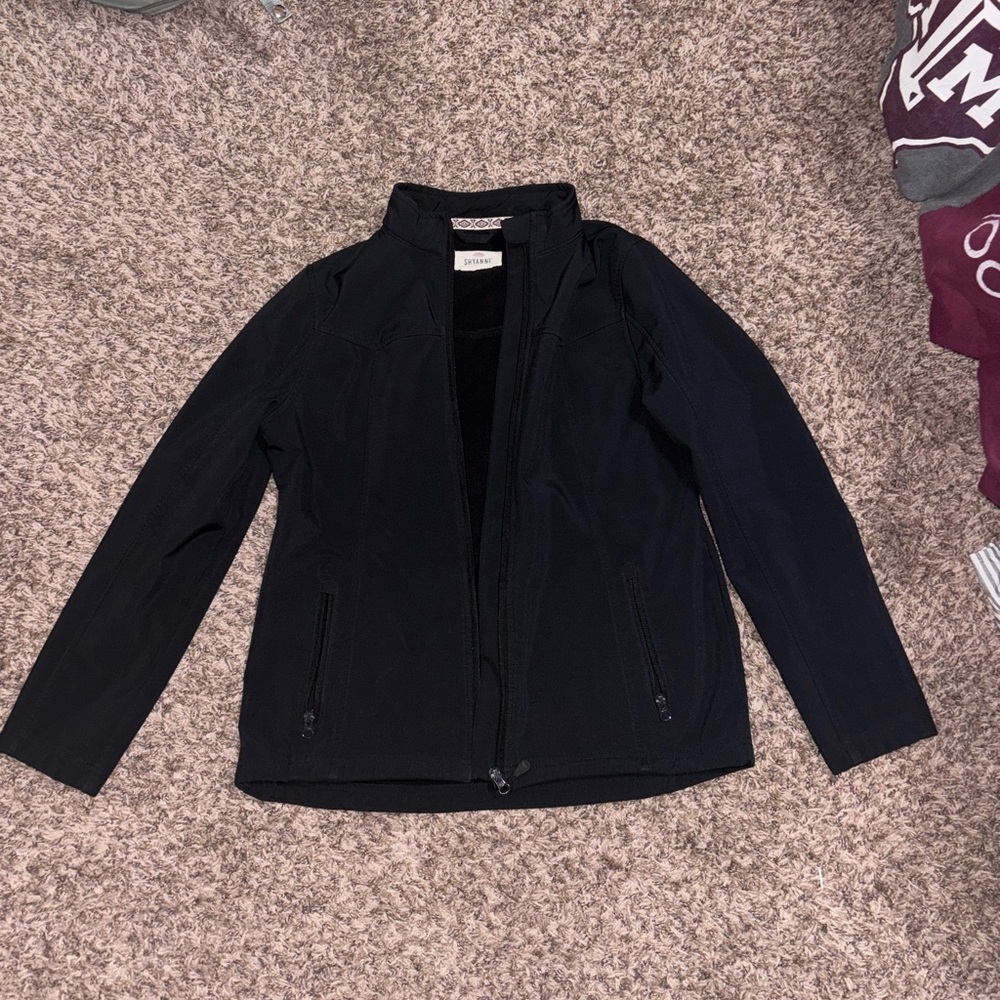 Shyanne Black Jacket with Patterned Trim
